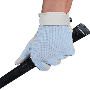 Guante de Golf para Hombre, Palma de Cuero Cabretta, Dorso de Malla Azul Cielo, Transpirable, Ligero, Ajuste Elástico, Agarre Suave, Antideslizante, Deportivo, para Exteriores - Product Image 5