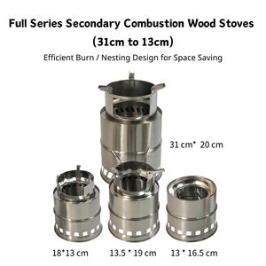 Estufa Portátil de Acero Inoxidable para Cocinar con Leña, Mini Fogata para Camping con Soporte para Olla Desmontable y Bolsa - Product Image 4