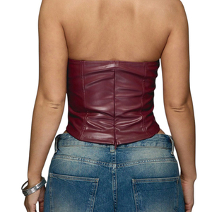 Nuevo corsé de cuero PU negro sólido, totalmente personalizado, de buen proveedor, con control medio, para mujer. - Product Image 4