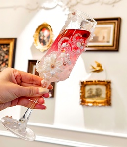 Flûte da Brindisi in Cristallo con Stelo Lungo <span class=keywords><strong>e</strong></span> Logo Personalizzato, Eleganti Calici da Champagne per Matrimoni, Anniversari <span class=keywords><strong>e</strong></span> Compleanni - Product Image 4