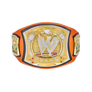 Cinturones de Campeonato de la WWE, Cinturón de Título de Lucha Libre de Cuero Naranja Genuino Chapado en Oro - Product Image 1