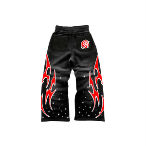 Ensemble de survêtement vintage personnalisé pour homme, style streetwear, délavé au soleil, avec broderie appliquée et strass, survêtement ample avec fermeture éclair et capuche - Product Image 4