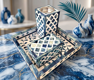 Coffrets Cadeaux Aïd 2026 – Plateau Brûleur d'Encens Bakhoor en Os Coloré Incrusté de Nacre Mubkhra Madkhan pour Cadeaux Promotionnels Koweït Oman - Product Image 1