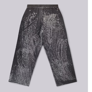 Pantalones Deportivos Negros para Hombre, Estilo Desgastado, Cintura Elástica, Estilo Urbano, Joggers Oversize, 100% Algodón, Peso Medio, para Otoño - Product Image 5