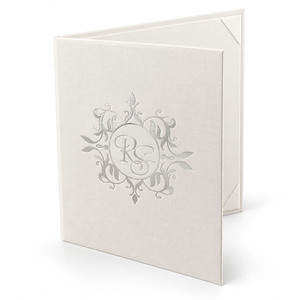 Boîte d'invitation de mariage estampillée à chaud en feuille d'argent, album personnalisé avec monogramme, livre souvenir en papier artisanal pour cartes de cérémonie - Product Image 1
