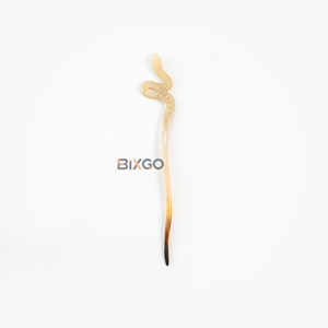 ไม้จัดแต่งทรงผมรูปงูทำจากเขาควายธรรมชาติคุณภาพสูง งานแฮนด์เมดสำหรับสุภาพสตรี งานฝีมือทำจากเขาควายแบบเฉพาะตัว ขายส่งจำนวนมาก - Product Image 2