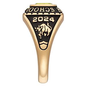 Bague de classement personnalisée en argent sterling 925 plaqué or avec pierre de naissance petite taille coussin pour femme, idéale pour la remise des diplômes du lycée ou de l'université - Product Image 3