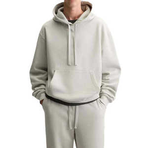 High Quality Men Heavyweight Oversized <b>Hoodie</b> Sweatsuit Set Plain Cotton Fleece Jogger Tracksuit Two Piece Streetwear ClothingHi - Product Image 1