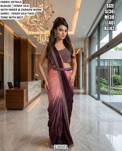 Sari marrón Nawab - Product Image 1