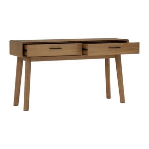 Mid Century Minimalist Modern Solid Wood <b>Console</b> <b>Table</b> with 2 Drawers Curved Edge Design Entryway <b>Table</b> - Product Image 2