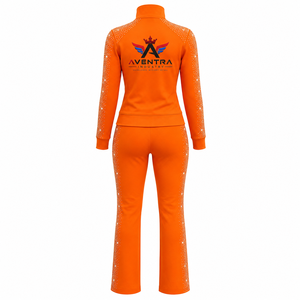 <b>Women</b> Rhinestone Tracksuit Set Glitter Stone Embellishment Comfortable Fabric Full <b>Zip</b> <b>Top</b> Matching Trousers Fashion Streetwear - Product Image 2