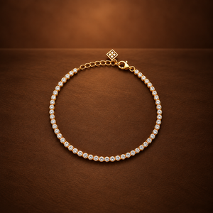 Bracelet tennis mini 19 cm en diamant de laboratoire, argent sterling 925, bijoux délicats pour femmes, or et platine, bijoux délicats pour femmes - Product Image 4