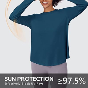 Camisetas de Manga Larga Elásticas para Mujer al por Mayor - Camisetas de Manga Larga de Color Sólido Casual con el Último Diseño - Product Image 4