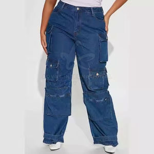 Pantalon cargo en coton léger et respirant pour femme, coupe droite, avec poches cargo plates sur les côtés, idéal pour l'hiver - Product Image 6