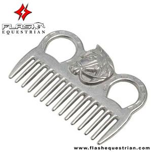 Personnalisé fait Nouveau Équitation En Aluminium Simple Face En Métal Peigne Fabricant Personnalisé Équitation Peigne avec Tête De Cheval - Product Image 5