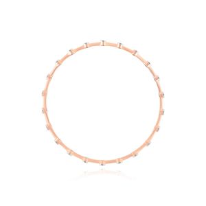 Yellow Gold Black and <b>White</b> Lab Grown Diamond Geometric Open Cuff Bangle - Product Image 4
