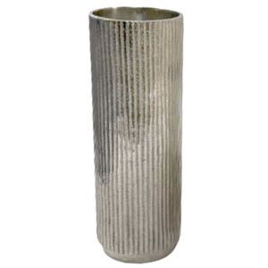 Maceta cilíndrica con diseño acanalado para exhibición en suelo y mesa, jarrones de metal de tamaño personalizado, decoración de interiores para el hogar, jarrón hecho a mano - Product Image 1