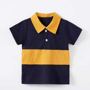 เสื้อโปโลแขนสั้นผู้ชายสีน้ำเงินกรมท่าและสีเหลือง ทรงปกติ ผ้าถักเนื้อฝ้าย ระบายอากาศได้ดี สวมใส่สบาย - Product Image 3