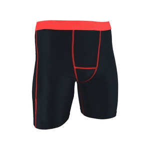T-shirt de compression noir uni pour homme en Spandex/Polyester, écologique, à manches courtes et col rond, idéal pour la gym, la course et les sports - Product Image 2