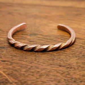 Traditional Indian <b>Copper</b> Bracelet Handmade Adjustable Fashion Jewelry Gift For Men Women Wellness Accessory - Product Image 3