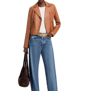 Veste en cuir véritable marron pour femme, modèle classique 2026, nouveau design, haute qualité, en vente - Product Image 5