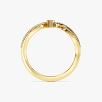 Bague de Fiançailles et de Mariage en Or Massif 14K Rhodié, Diamant de Laboratoire Torsadé Infini, 0,40 Carat, Sertissage Clos, Bague à Double Arceau, Luxe IGI