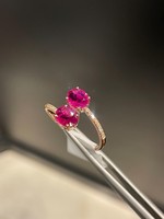 Bague en rubis de Birmanie en argent sterling, bijoux de luxe vintage pour femmes, plaqué rhodium, certifié IGI, coupe ovale, couleur naturelle, tendance