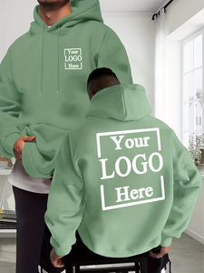 Custom Logo Hooded Sweatshirt Green Casual Pullover Adults All Seasons Promotional Wear Silk Screen Printing made in Bangladesh - Product Image 2