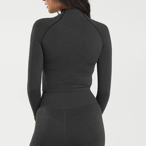 Slim Fit Collar Workout Sport Coat Women full Zipper Nylon Jogger Fitness <b>Jacket</b> with Thumb Holes Quick drying Sport <b>yoga</b> Tops - Product Image 2