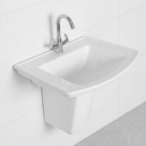 Easy Clean Modern European Design Ceramic Half Pedestal Wash Basin Sink For Hospital - Product Image 2