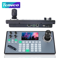 Cámara PTZ Tenveo 1080p60fps NDI con Zoom 20X, Transmisión USB/HDMI/RJ45/SDI + Controlador de Teclado KB200PRO para Cámaras PTZ