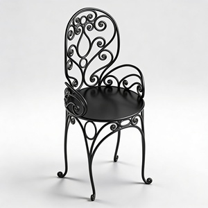 Silla de Jardín de Hierro Forjado Clásico Europeo, Forjada a Mano, con Recubrimiento en Polvo, Diseño Floral, Muebles de Patio para Exteriores, Proveedor de Vietnam - Product Image 1