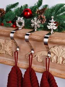 Industrial Style Metal Christmas <b>Stocking</b> <b>Holder</b> Fireplace Mantel Hook Festive Decor feltsocks - Product Image 2