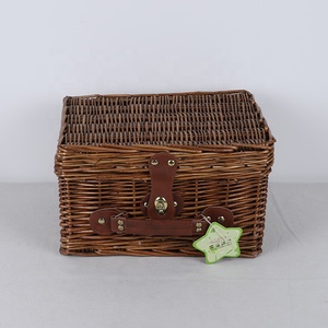 <strong>Set</strong> of 3 Classical Wicker Picnic <strong>Hamper</strong> Empty Willow Woven Picnic Basket Storage Basket Gift <strong>Set</strong> Packing Basket - Product Image 5
