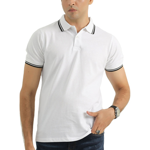 Chemise de golf pour homme à manches courtes, 100% coton, brodée et imprimée, personnalisable, séchage rapide, évacuation de l'humidité, respirante - Product Image 1