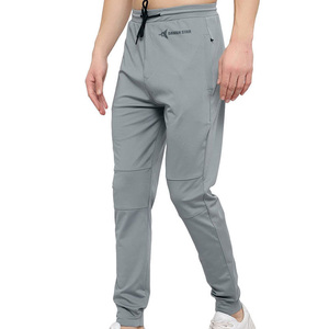 DAIZEN STAR Men's Gray Quick Dry Polyester/Cotton Sweatpants Elastic Waist Drawstring Casual Joggers Side Pockets Midweight - Product Image 2