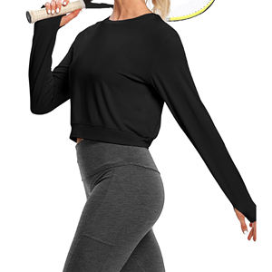 Haut de yoga sportif respirant à séchage rapide pour le fitness et la course à pied, avec manches longues, haut de yoga de haute qualité - Product Image 4