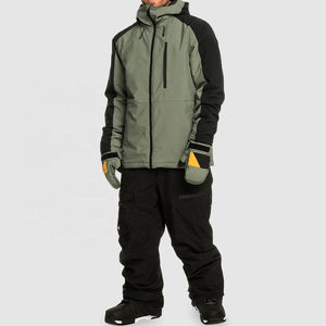 Chaqueta de Esquí Reversible para Hombre con Capucha, Cuello Alto con Cremallera, Transpirable, Impermeable 10.000 mm, Cortavientos, Diseño de Parches, para Nieve e Invierno - Product Image 2