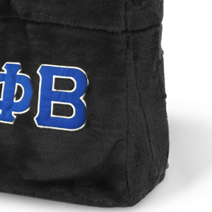 Zeta Phi Beta Fur Tote Bag Black Womens Greek Letter <b>Handbag</b> Plush Carryall Sorority Accessory Stylish Shoulder Bag - Product Image 4