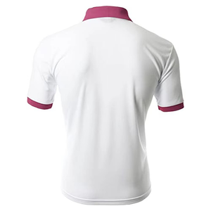 Chemise Homme Blanche Unie à Col et Poignets Jaunes, Manches Courtes, Décontractée, en Coton Tricoté, Tissu Oxford Respirant - Product Image 4