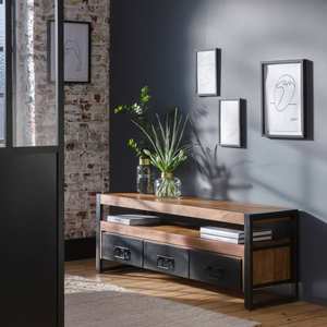 Soporte de TV Vandana Cresta Falcon de 160 cm en Madera de Acacia - Product Image 1