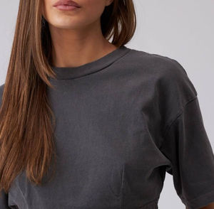 Camiseta de Mujer, Informal, de Algodón, Corte Ajustado, Manga Corta, Top de Verano, Venta al Por Mayor, Fabricante de Ropa de Moda, Precio Económico, OEM - Product Image 2