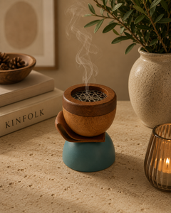 Solid Wooden Bakhoor Burner With Leather Strap Luxury Mini Arabic <b>Oud</b> <b>Incense</b> Holder Premium Mubkhar For Ramadan Eid Aroma Decor - Product Image 4