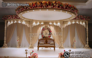 Mandapam de madera estilo Mandap del Sur de la India, con pilares tallados, para bodas Tamil, Manavarai, Lagna, Vedika, Kalyana, UK - Product Image 4