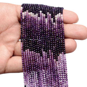 ลูกปัดซูกิไลต์ทรงรอนเดลเหลี่ยมเพชรพลอยขนาด 2 มม.-3 มม. เกรด AAA+ สีม่วงธรรมชาติ หลายเฉดสี ลูกปัดพลอยกึ่งมีค่าสำหรับทำเครื่องประดับ - Product Image 3