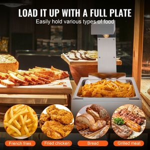 Scaldavivande Elettrico Commerciale da 750W in Acciaio Inossidabile con Stazione di Scarico Integrata per Patatine Fritte, da Banco 104- - Product Image 6