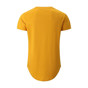 Men's White Short Sleeve O-Neck Knitted T-<b>Shirt</b> Regular Fit Solid Color Casual Long Length Blank Design - Product Image 5