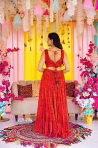Lehenga choli style fête, tissu chinon airtex lourd avec impression numérique, doublure en crêpe beurre, avec dupatta, jusqu'à 6XL. - Product Image 2