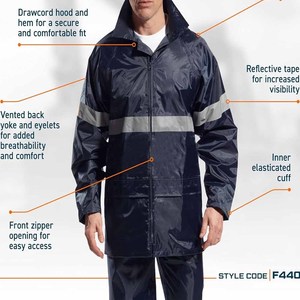 Veste de pluie unie pour homme avec capuche, fermeture éclair et manches longues, en toile sur mesure pour la vente en gros, postée par Dress Sports - Product Image 4