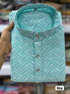 Kurta tradicional para hombre con bordado chikan schiffli, ropa étnica de algodón para ocasiones casuales, festivas y culturales. - Product Image 3